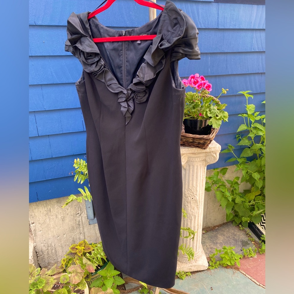 Cocktail dress black with alluring front neckline